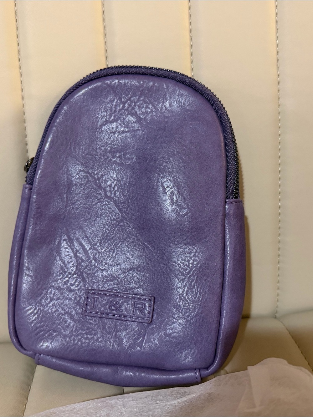 Iris & rain how mini sling faux leather purple